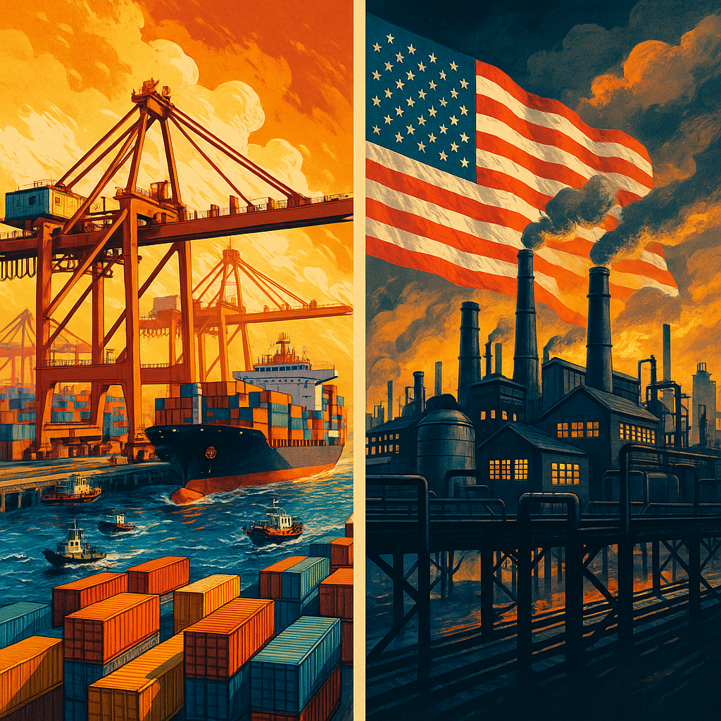Economic modelling results Tariff retaliation effects US trade deficit policy Global supply chain risk International trade dispute