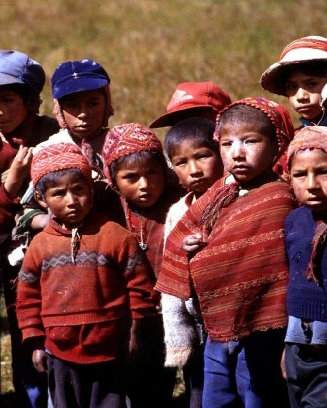 Local kids at the site of Marcacocha after it was cored in July 1993.