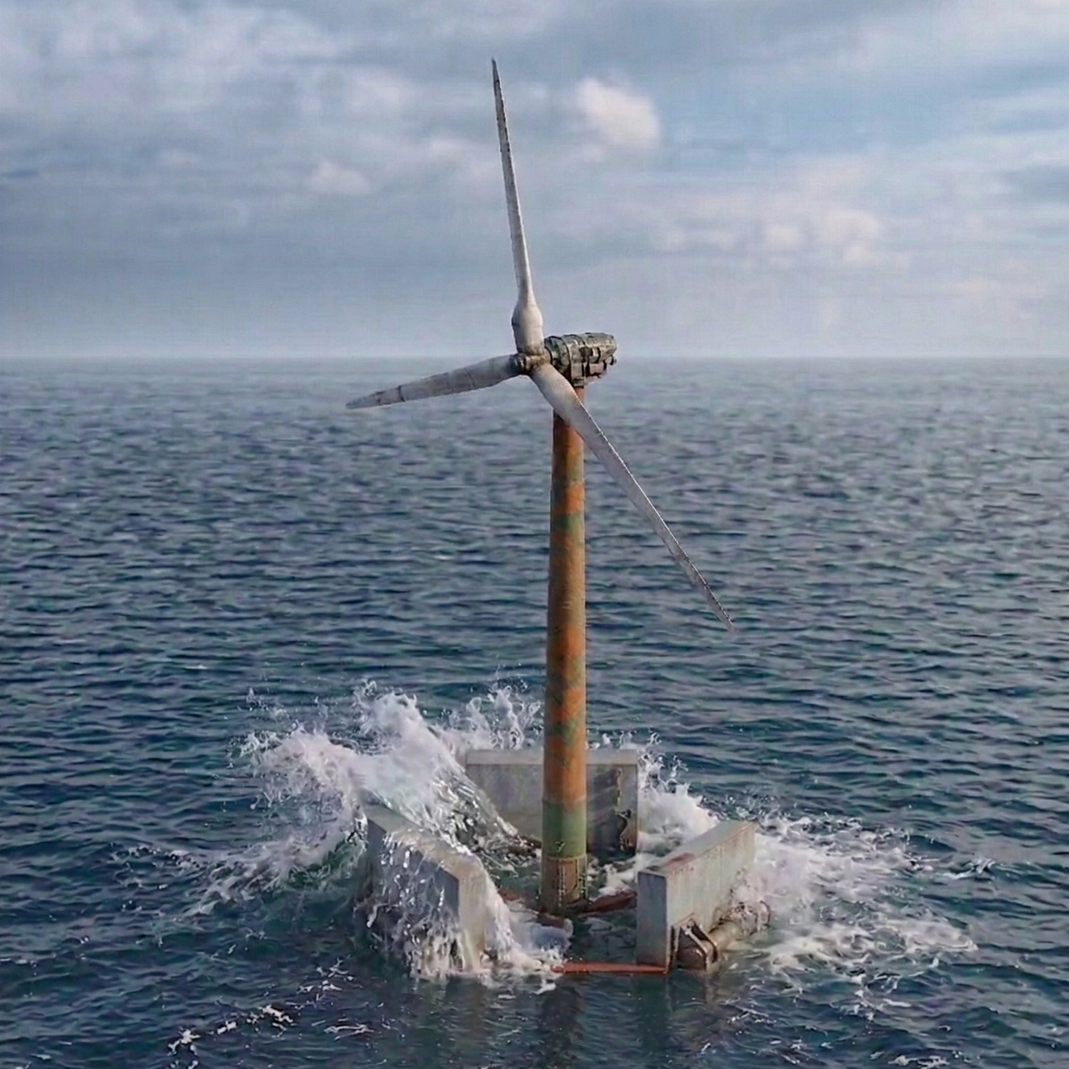 A Floating Platform that Captures both Wind and Wave Energy