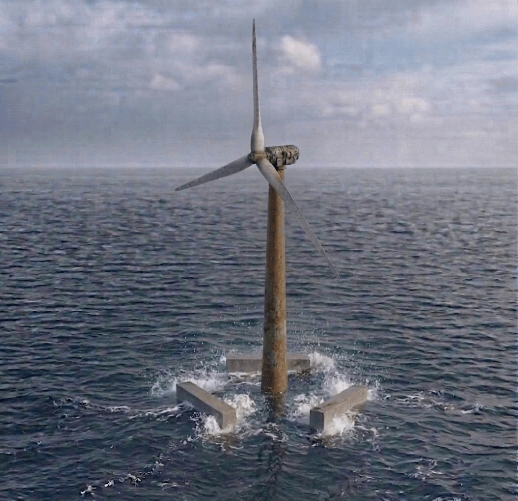 A Floating Platform that Captures both Wind and Wave Energy