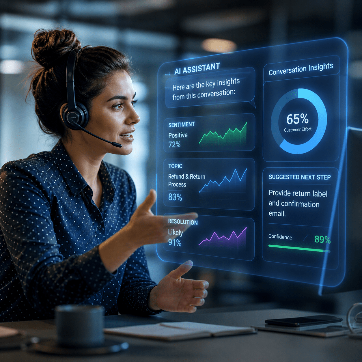 How Intelligent Technologies Augment Human Service Agents