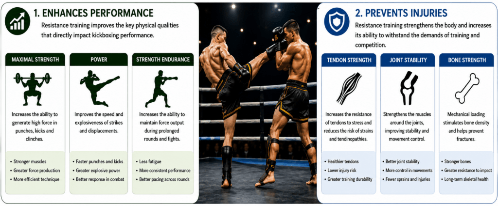 Figure 1: Details on the importance of resistance training in kickboxing; Credit: Author