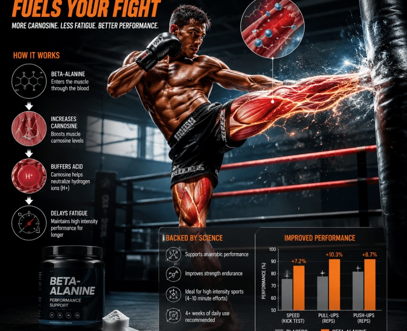 Beta-alanine improves performance in kickboxing