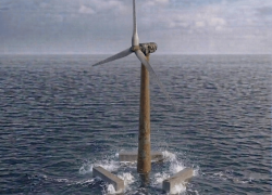 A Floating Platform that Captures both Wind and Wave Energy