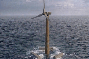 A Floating Platform that Captures both Wind and Wave Energy