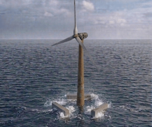 A Floating Platform that Captures both Wind and Wave Energy