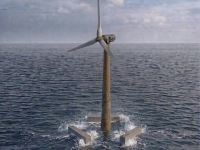 A Floating Platform that Captures both Wind and Wave Energy