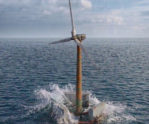 A Floating Platform that Captures both Wind and Wave Energy