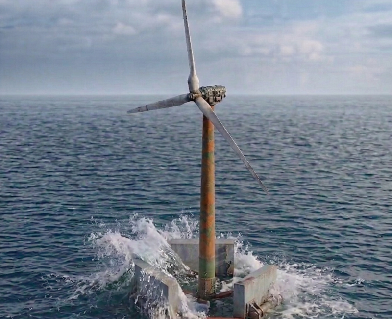A Floating Platform that Captures both Wind and Wave Energy